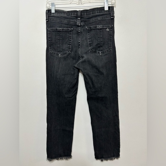 Rag & Bone High Rise Skinny Cropped Fray Hem Jeans - Picture 4 of 9